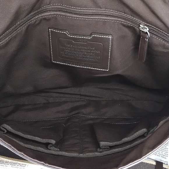 Coach Messenger Bag F70556 Brown Pebbled Leather satchel book bag - Picture 4 of 12